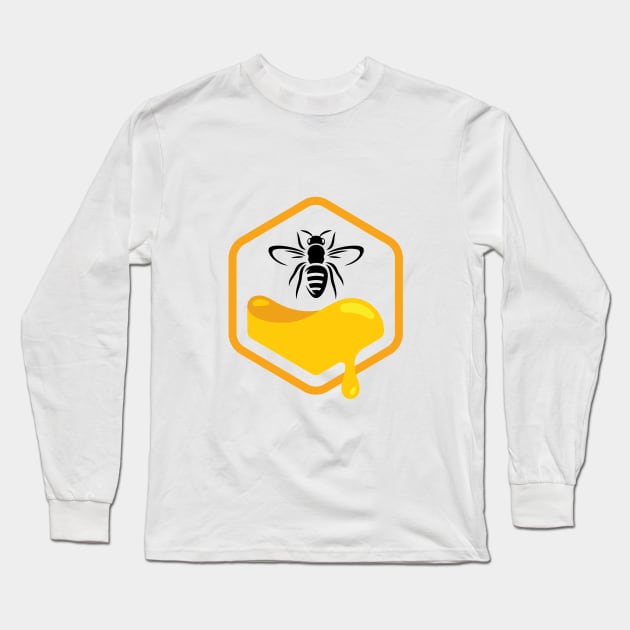 Cute Bee Making Honey, Love Bees Long Sleeve T-Shirt by 1FunLife